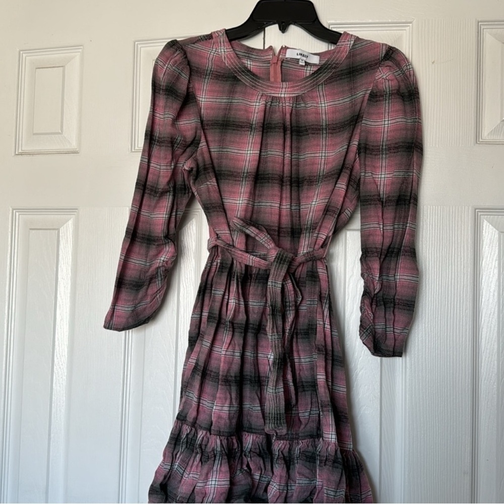 Likely Pink and Black Plaid Women’s Dres - Picture 3 of 3